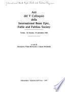 Atti del V Colloquio della International Beast Epic, Fable, and Fabliau Society