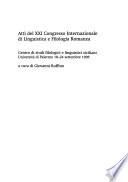 Atti del XXI Congresso Internazionale di Linguistica e Filologia Romanza: Sezione 3: Lessicologia e semantica delle lingue romanze
