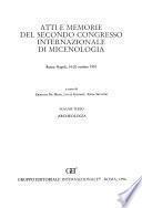 Atti e memorie del secondo Congresso internazionale di micenologia