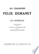 Au Chanoine Félix Demanet
