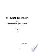 Au nom de Paris, 1962-1963