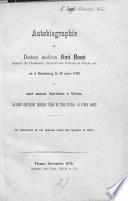 Autobiographie du Docteur médécin Ami Boué membre de l'Academie des Sciences de Vienne etc