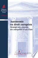 Autonomie en droit européen