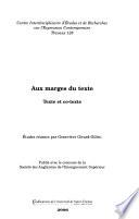 Aux marges du texte
