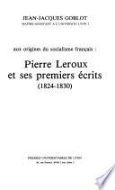 Aux origines du socialisme français