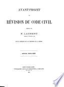 Avant-projet de révision du code civil: 1050-1429