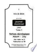 Avis de décès parus dans le Journal de Montréal, 1997