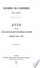 Avis exprimés sur les principales questions soumises a son examen
