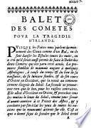 Balet des Cometes. Pour la tragedie d'Irlande