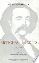 Barbey d'Aurevilly. Articles inédits