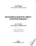 Bas salaires et qualité de l'emploi