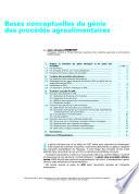 Bases Conceptuelles du Genie des Procedes Agroalimentaires