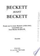 Beckett avant Beckett