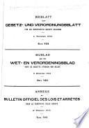 Beiblatt zum Gesetz- und Verordnungsblatt für die Okkupierten gebiete Belgiens