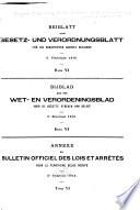 Beiblatt zum Gesetz- und Verordnungsblatt für die Okkupierten gebiete Belgiens