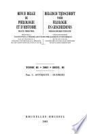Belgisch tijdschrift voor philologie en geschiedenis