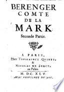 Berenger, Comte De La Mark