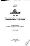 Bibliographical survey of Greek religion
