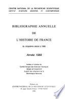 Bibliographie annuelle de l'histoire de France du cinquième siècle à 1958