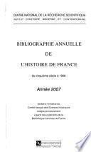 Bibliographie annuelle de l'histoire de France du cinquième siècle à 1958