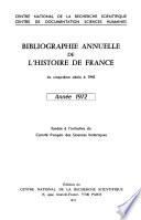 Bibliographie annuelle de l'histoire de France