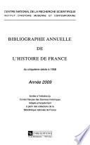 Bibliographie annuelle de l'Histoire de France