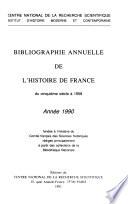 Bibliographie annuelle de l'histoire de France