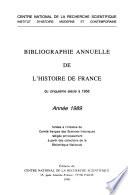 Bibliographie annuelle de l'histoire de France
