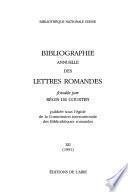 Bibliographie annuelle des lettres romandes