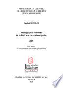 Bibliographie courante de la littérature luxembourgeoise