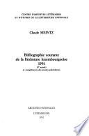 Bibliographie courante de la littérature luxembourgeoise