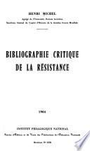 Bibliographie critique de la Résistance
