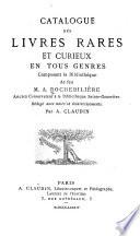 Bibliographie de feu M. A. Rochebilière