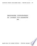 Bibliographie de l'Afrique sud-saharienne, sciences humaines et sociales