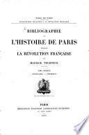 Bibliographie de l'histoire de Paris pendant la Révolution française