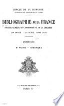 Bibliographie de la France, ou Journal général de l'imprimerie et de la librairie
