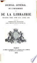 Bibliographie de la France, ou Journal général de l'imprimerie et de la librairie