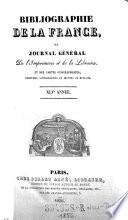 Bibliographie de la France ou Journal général de l'imprimerie et de la librairie