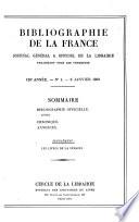 Bibliographie de la France, ou Journal général de l'imprimerie et de la librairie