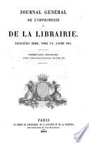 Bibliographie de la France, ou Journal général de l'imprimerie et de la librairie