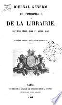 Bibliographie de la France, ou journal général de l'imprimerie et de la librairie