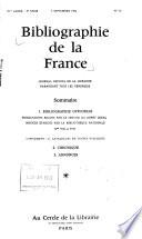 Bibliographie de la France, ou Journal général de l'imprimerie et de la librairie