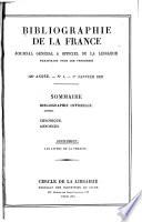Bibliographie de la France, ou Journal général de l'imprimerie et de la librairie