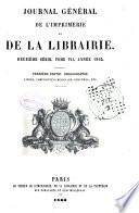 Bibliographie de la France, ou journal général de l'imprimerie et de la librairie