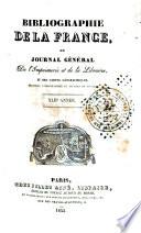 Bibliographie de la France, ou journal général de l'imprimerie et de la librairie