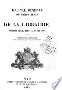 Bibliographie de la France, ou journal général de l'imprimerie et de la librairie