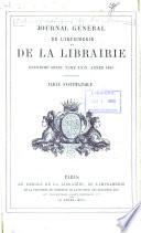 Bibliographie de la France, ou Journal général de l'imprimerie et de la librairie