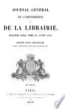 Bibliographie de la France, ou Journal général de l'imprimerie et de la librairie
