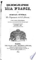 Bibliographie de la France, ou, Journal général de l'imprimerie et de la librairie