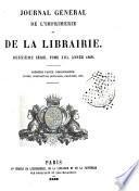 Bibliographie de la France, ou journal général de l'imprimerie et de la librairie